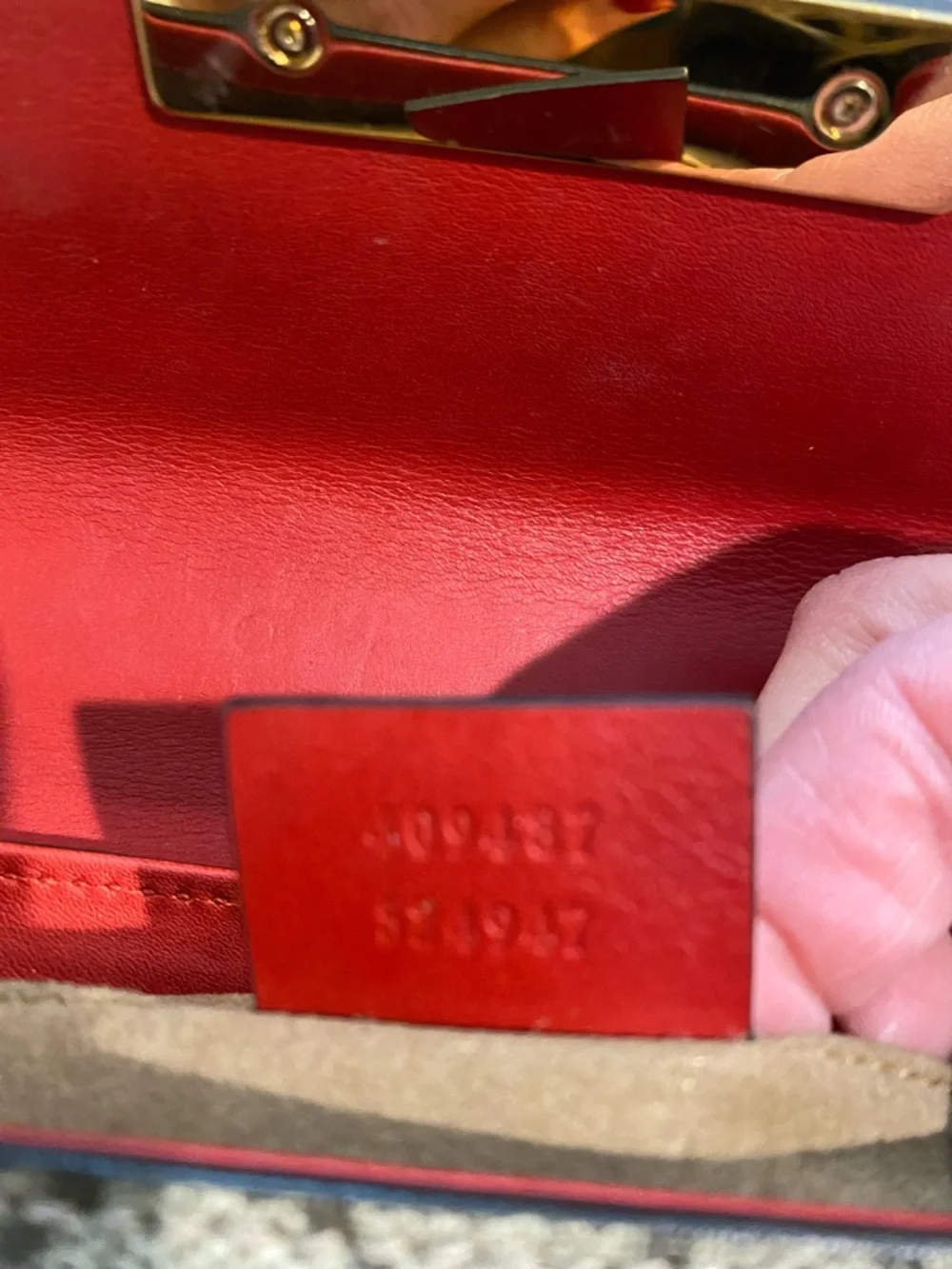 Gucci Red Leather Top Flap GG Canvas Chain Shoulder Bag - Picture 14 of 16